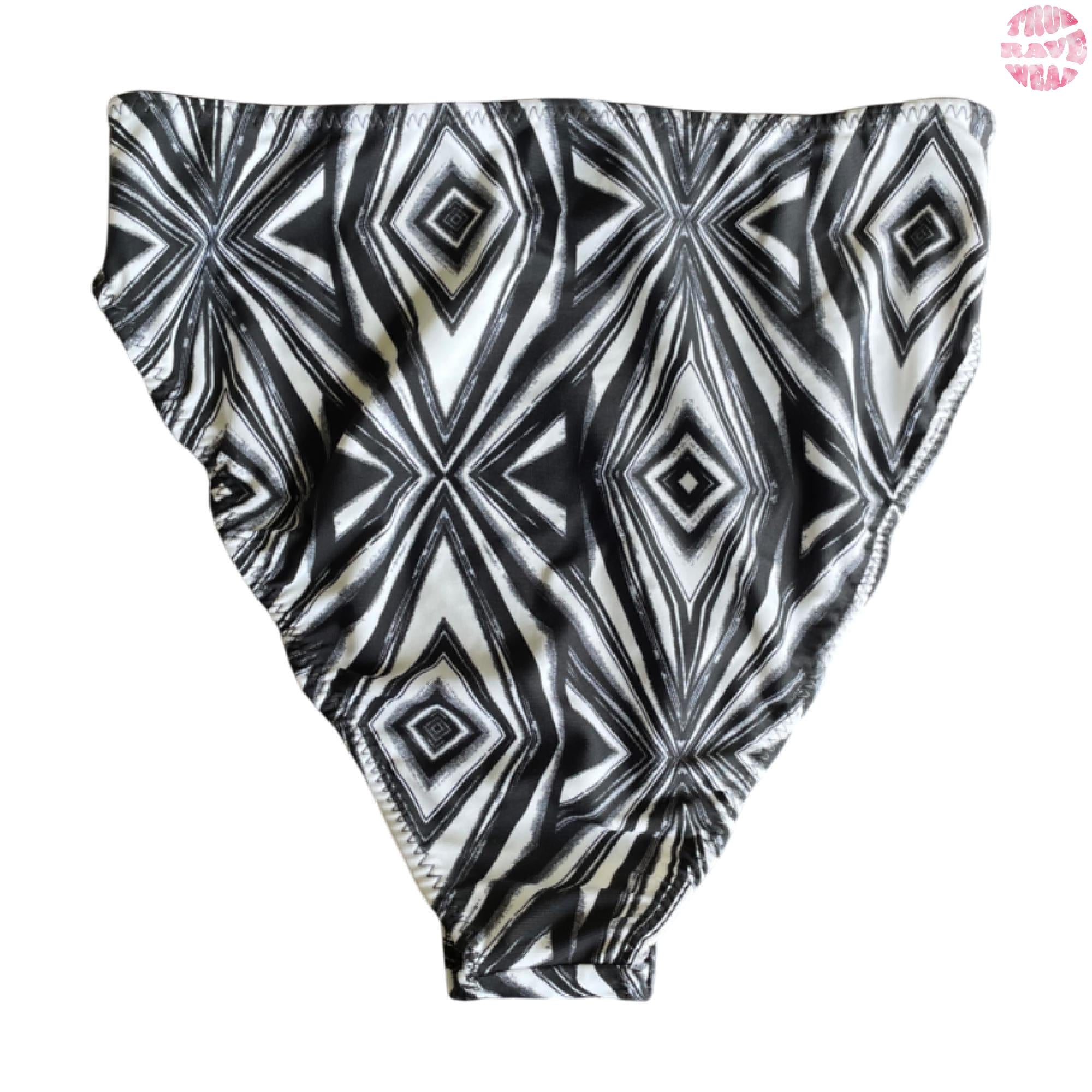 Black and White Basic Rave Bottoms - Size Medium