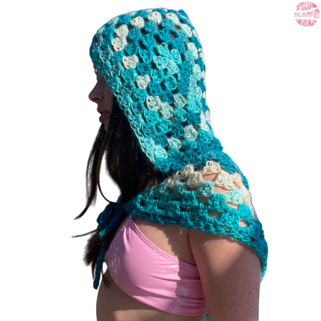 Crochet Hooded Shawl / Pashmina Scarf