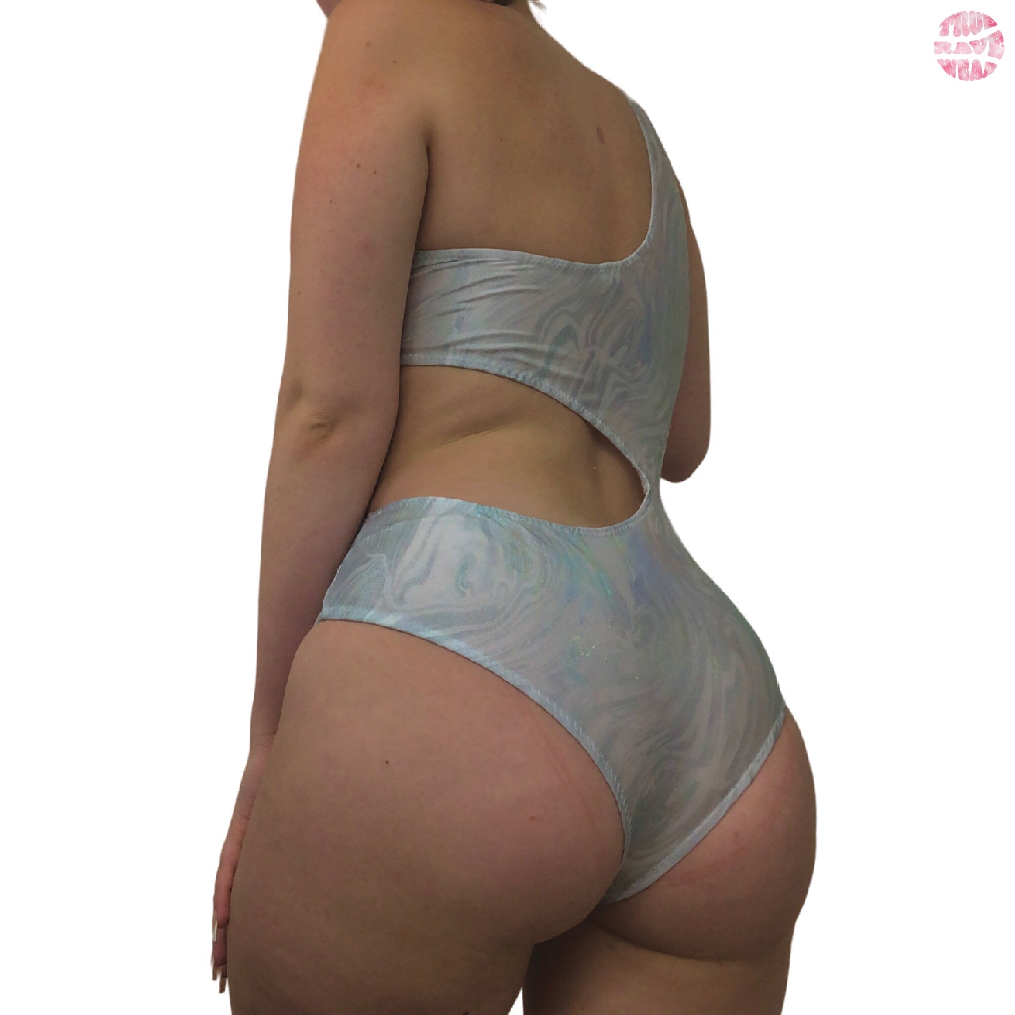 Liquid Magic Asymmetrical Cut Out Rave Bodysuit - Medium