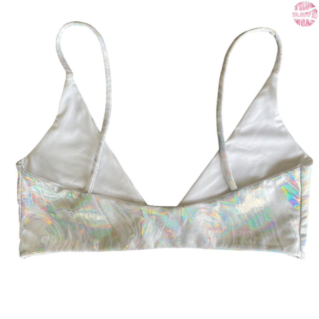 Liquid Magic Holographic O-Ring Rave Bikini Top - Size Small