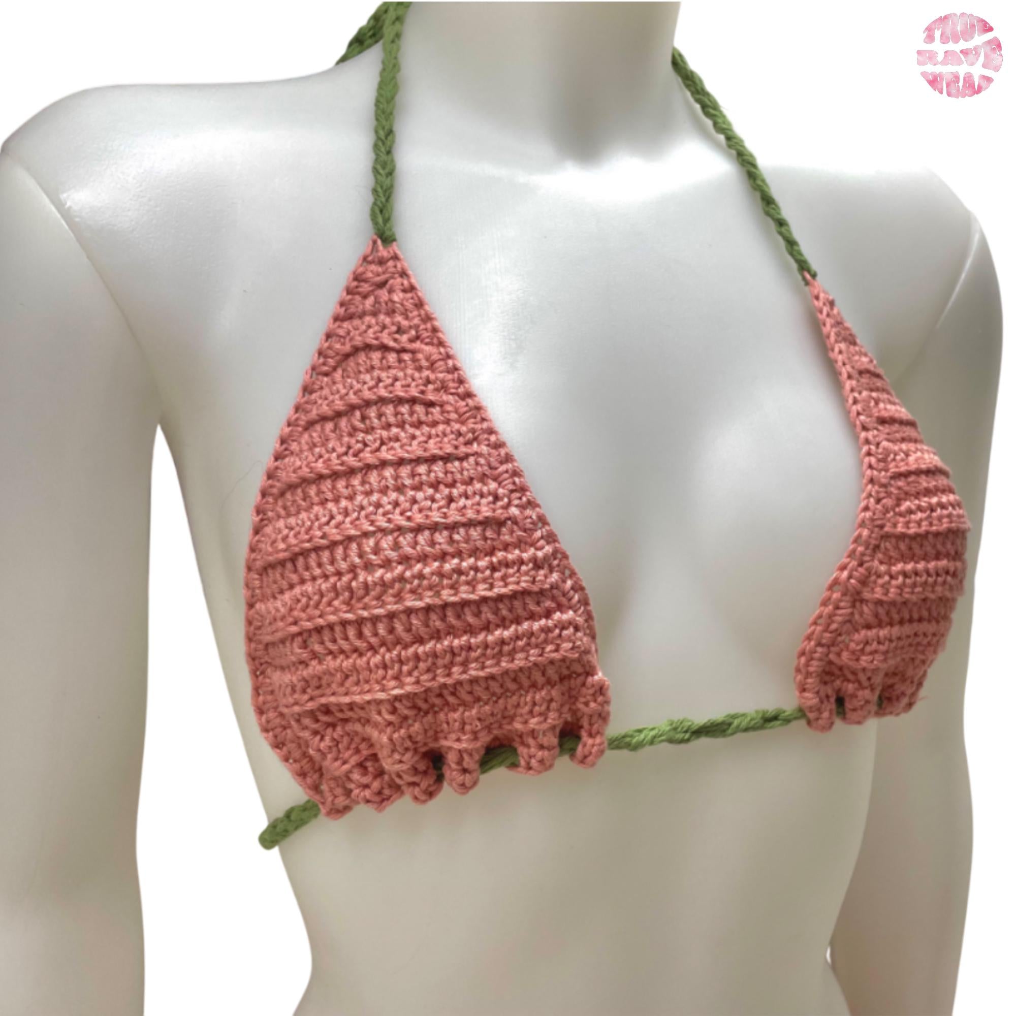 Crochet Pink Cotton & Bamboo Ruffle Bloomer Shorts