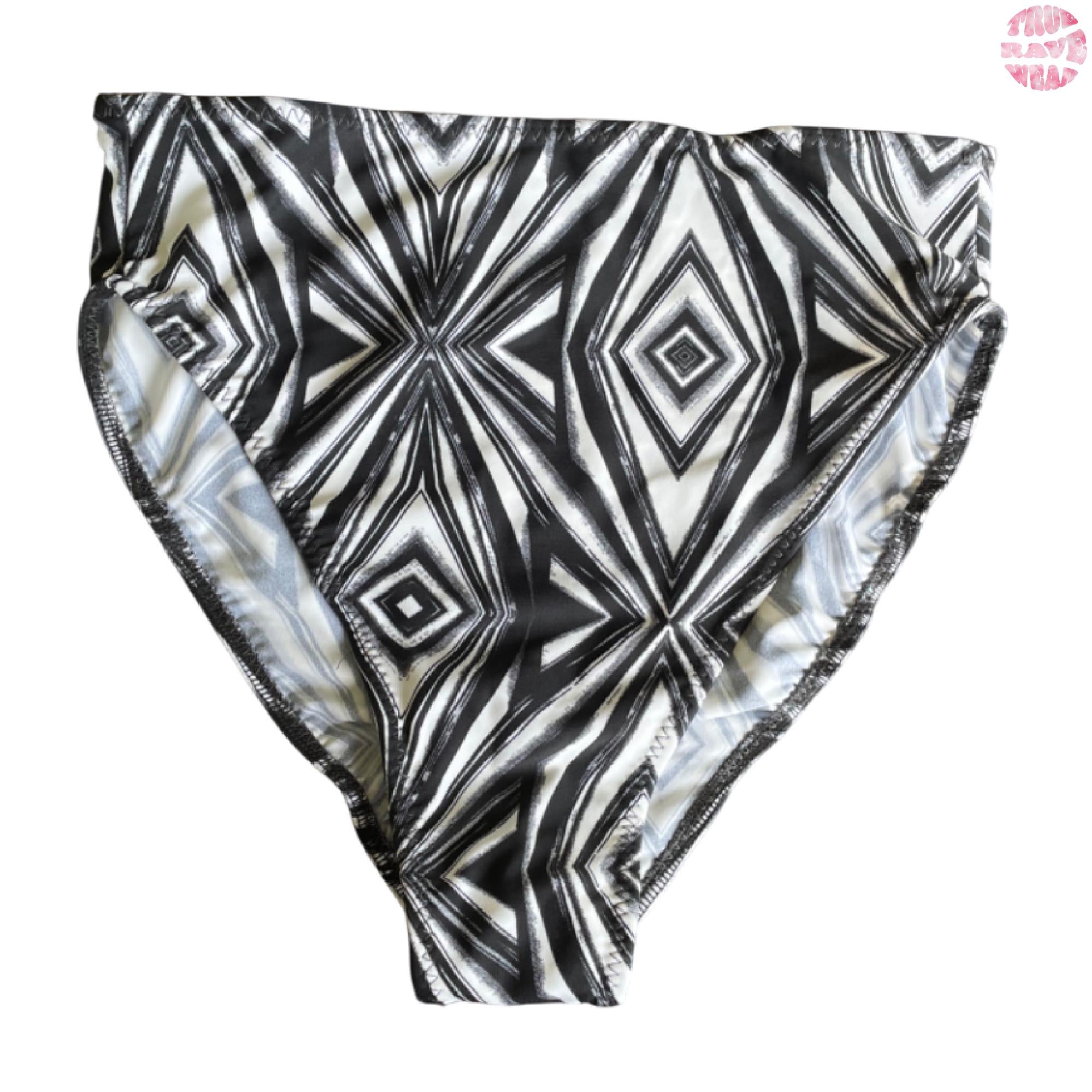 Black and White Basic Rave Bottoms - Size Medium