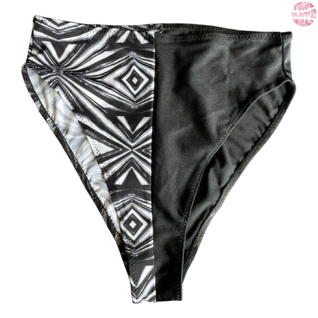 Split Patchwork High Waisted Rave Bottoms - Size L or XL