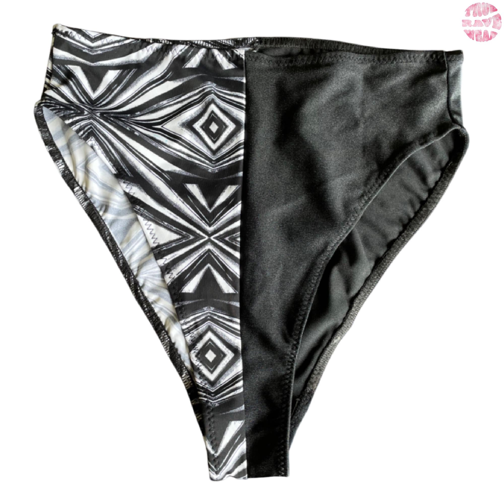 Split Patchwork High Waisted Rave Bottoms - Size L or XL