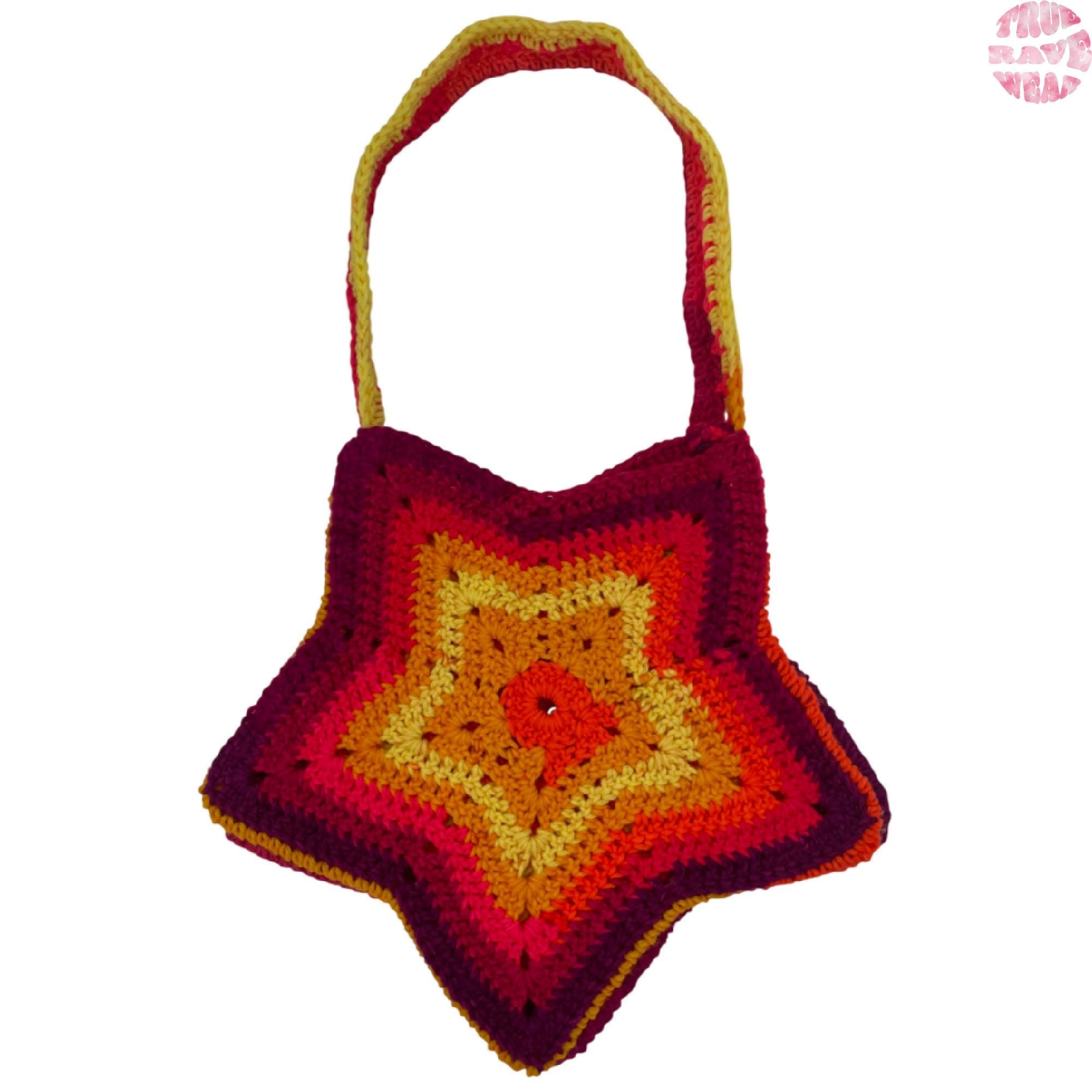 Crochet Sunset Star Tote Bag