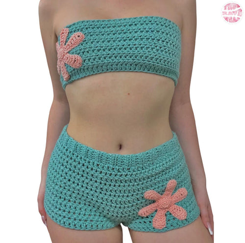 Crochet Beach Floral Set - M/L