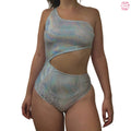 Liquid Magic Asymmetrical Cut Out Rave Bodysuit - Medium