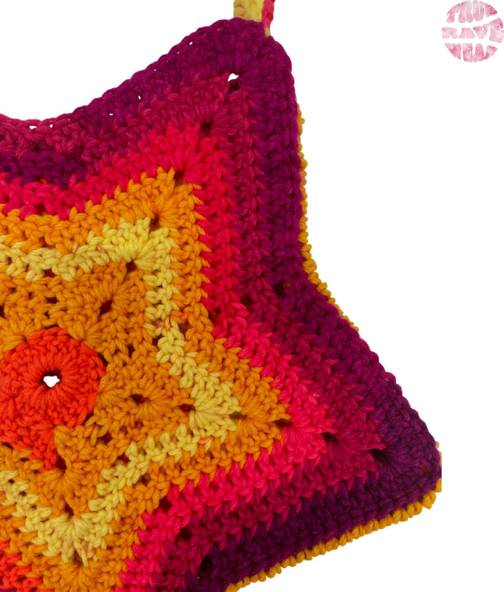 Crochet Sunset Star Tote Bag