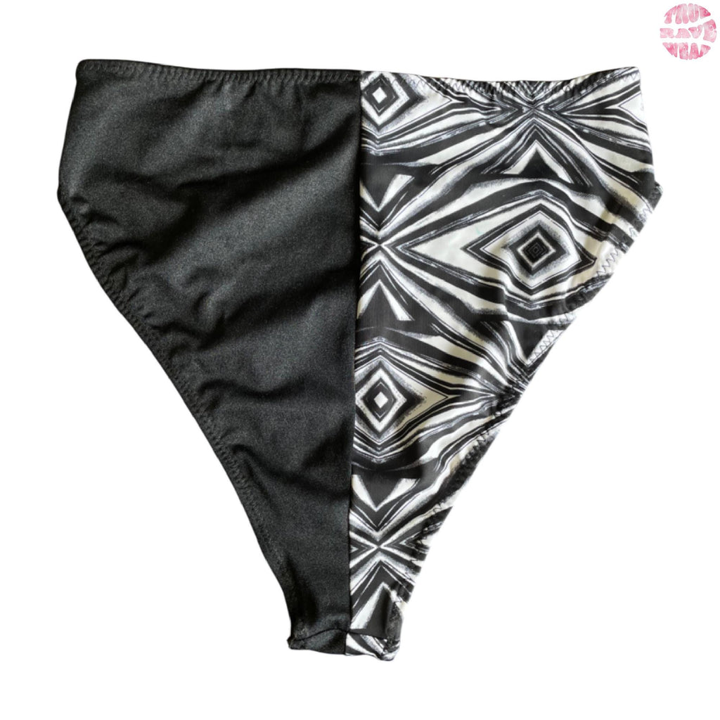 Split Patchwork High Waisted Rave Bottoms - Size L or XL