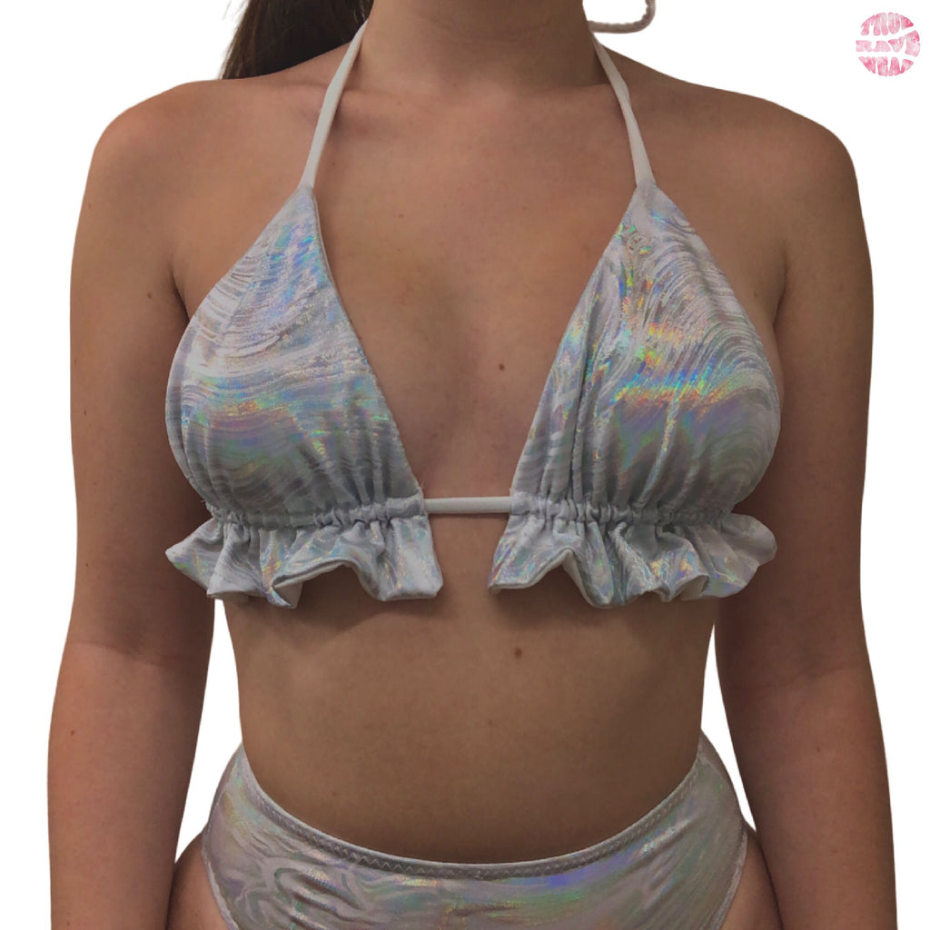 Liquid Magic Ruffled Triangle Rave Top - S/M