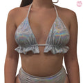 Liquid Magic Ruffled Triangle Rave Top - S/M