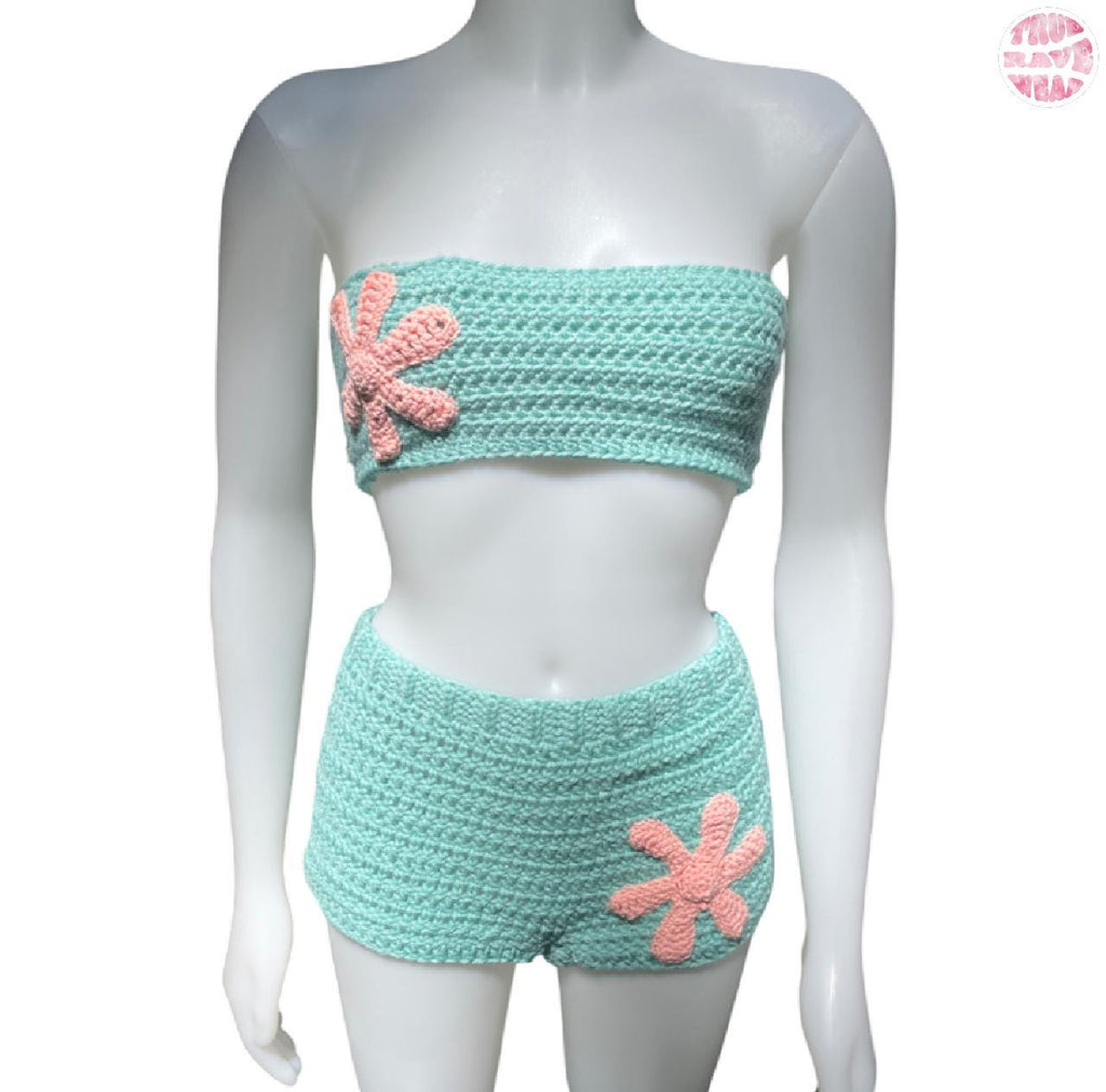 Crochet Beach Floral Set - M/L