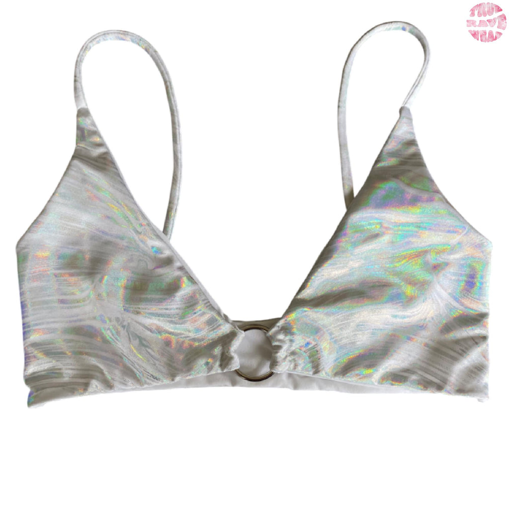 Liquid Magic Holographic O-Ring Rave Bikini Top - Size Small